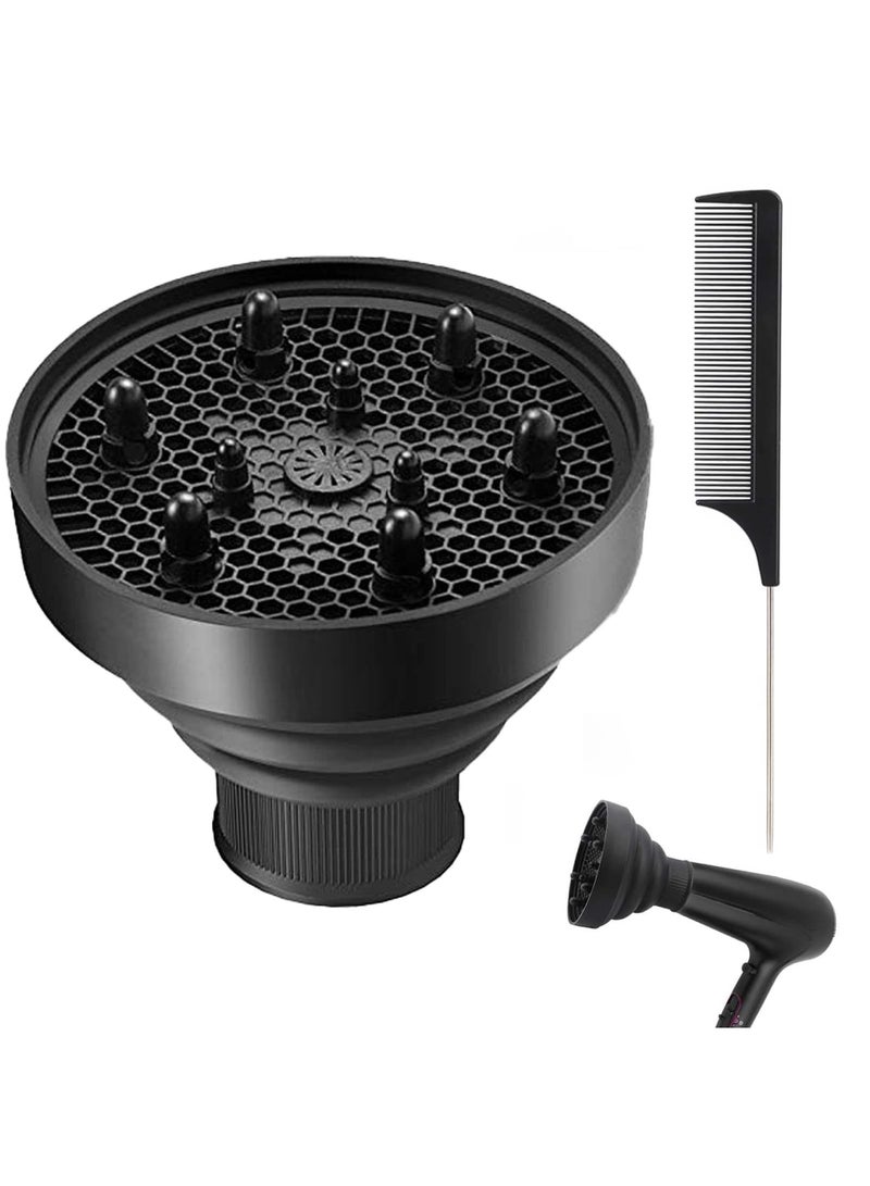 Barakah Universal Hair Diffuser Attachment for Hairdryers, Collapsible Professional Blow Dryer Diffuser, Adjustable Diffuser with Comb for Curly and Natural Wavy Hair, Fits Most Hair Dryers - Image 1